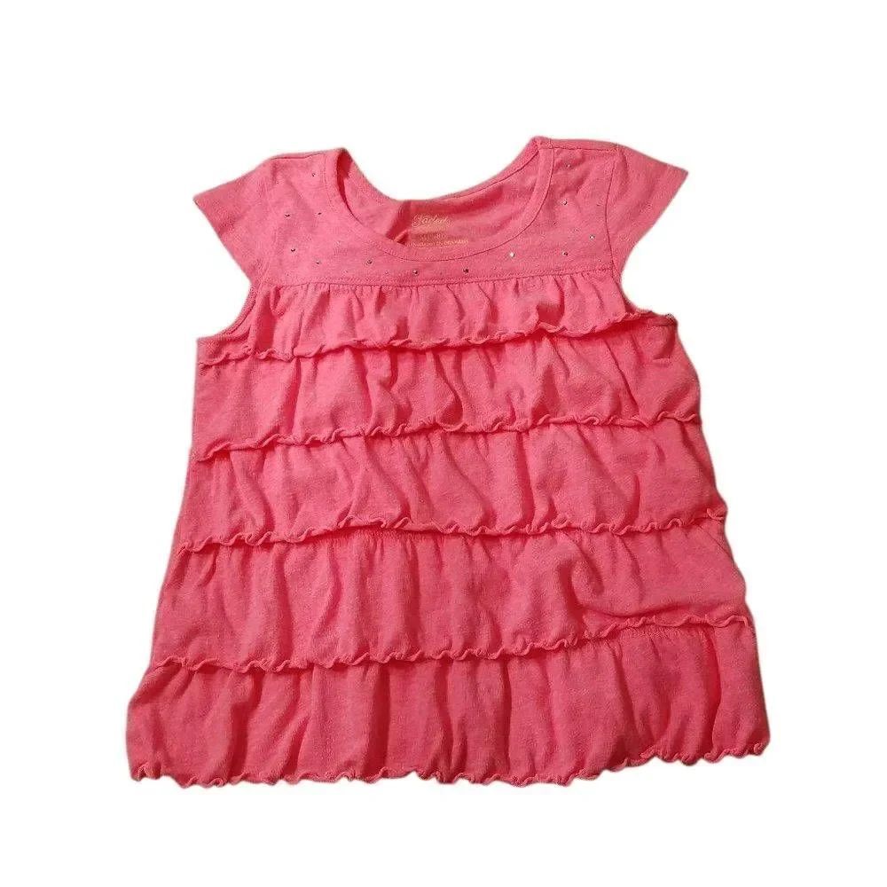 Faded Glory Neon Ruffle shirt M 7/8